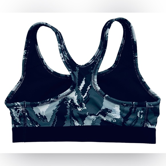Nike Dri-Fit Black Gray Camo Sports Athletic Bra Racerback Medium Stretch - Picture 2 of 4